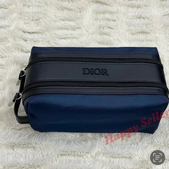 Dior Pouch Toiletry Case Cosmetic Bag Travel Holdall Dopp Kit Shaving Makeup Bag